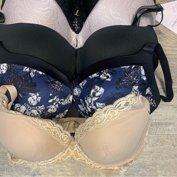 Bundle 5 Variety Bras T Shirt Push Up Natori Feathers Bebe Bali Maidenform - Picture 2 of 16